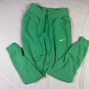 Nike Sportswear Joggers Green Fleece Sweatpants Embroidered Swoosh Small